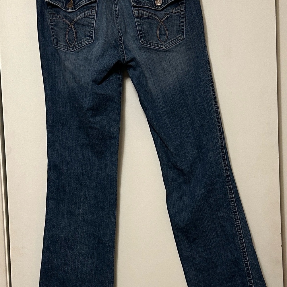 Calvin Klein Bootcut Jeans Women’s 8 Medium Wash Stretch Denim Flap Pocket Y2K C - Picture 10 of 15